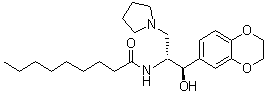 N-[(1R,2R)-1-(2,3-二氢苯并[b][1,4]二恶英-6-基)-1-羟基-3-(吡咯烷-1-基)丙-2-基]壬酰胺分子结构 (CAS 491833-30-8)