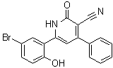 structure of CAS# 491871-58-0, 3-Cyano-4-phenyl-6-(3-bromo-6-hydroxyphenyl)-2(1H)-pyridone;6-(5-Bromo-2-hydroxyphenyl)-1,2-dihydro-2-oxo-4-phenyl-3-pyridinecarbonitrile; SC 204330; TCS PIM 1-1