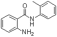 structure of CAS# 4943-85-5, N-(2-Aminobenzoyl)-2-methylaniline;2-Amino-N-(2-methylphenyl)benzamide; 2-Amino-o-benzotoluidide; 2-Aminobenz-o-toluidide; Anthranilic acid 2-methyl anilide