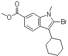 Methyl 2-bromo-3-cyclohexyl-1-methyl-6-indolecarboxylate molecular structure (CAS 494799-22-3)