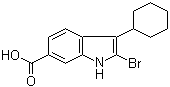 3-Cyclohexyl-2-Bromo-1H-indole-6-carboxylic acid molecular structure (CAS 494799-76-7)