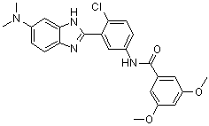N-[4-Chloro-3-[5-(dimethylamino)-1H-benzimidazol-2-yl]phenyl]-3,5-dimethoxybenzamide molecular structure (CAS 496794-70-8)