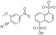structure of CAS# 49735-71-9, 2-Methoxy-4-nitrobenzenediazonium 1,5-naphthalenedisulfonate