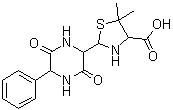 2-(3,6-二氧代-5-苯基-2-哌嗪基)-5,5-二甲基-4-噻唑烷羧酸分子结构 (CAS 49841-96-5)