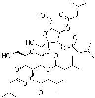 3,4-Bis-O-(3-methyl-1-oxobutyl)-beta-D-fructofuranosyl alpha-D-glucopyranoside 2,3,4-tris(3-methylbutanoate) molecular structure (CAS 498552-73-1)