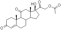 structure of CAS# 50-04-4, Cortisone acetate;Cortisone-21-acetate; 21-Acetoxypregnen-17a-ol-3,11,20-trione
