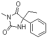 structure of CAS# 50-12-4, (±)-Mephenytoin;3-Methyl-5-ethyl-5-phenylhydantoin
