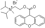 structure of CAS# 50-34-0, Propantheline bromide ;(2-Hydroxyethyl)diisopropylmethylammonium bromide xanthene-9-carboxylate