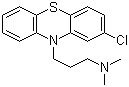 结构式 CAS# 50-53-3, 氯丙嗪; 3-(2-氯-10H-吩噻嗪-10-基)-N,N-二甲基丙-1-胺