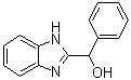 structure of CAS# 50-97-5, 2-(Hydroxyphenylmethyl)benzimidazole;HBB; Hybendazole; NSC 31798; NSC 405; alpha-Phenyl-1H-benzimidazole-2-methanol