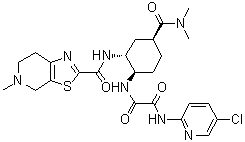 N-(5-Chloro-2-pyridinyl)-N'-[(1R,2R,4S)-4-[(dimethylamino)carbonyl]-2-[[(4,5,6,7-tetrahydro-5-methylthiazolo[5,4-c]pyridin-2-yl)carbonyl]amino]cyclohexyl]ethanediamide molecular structure (CAS 500572-10-1)