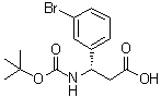 (betaS)-3-溴-beta-[[叔丁氧羰基]氨基]苯丙酸分子结构 (CAS 500770-76-3)