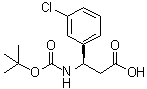 结构式 CAS# 500789-06-0, (betaR)-3-氯-beta-[[叔丁氧羰基]氨基]苯丙酸