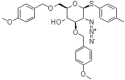 4-Methylphenyl 2-azido-2-deoxy-3,6-bis-O-[(4-methoxyphenyl)methyl]-1-thio-beta-D-glucopyranoside molecular structure (CAS 501089-16-3)