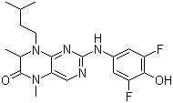 2-[(3,5-Difluoro-4-hydroxyphenyl)amino]-7,8-dihydro-5,7-dimethyl-8-(3-methylbutyl)-6(5H)-pteridinone molecular structure (CAS 501437-28-1)
