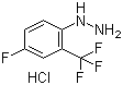 structure of CAS# 502496-21-1, [4-Fluoro-2-(trifluoromethyl)phenyl]hydrazine hydrochloride;[4-Fluoro-2-(trifluoromethyl)phenyl]hydrazine monohydrochloride