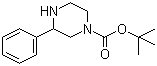 结构式 CAS# 502649-25-4, N-1-Boc-3-苯基哌嗪; 3-苯基哌嗪-1-羧酸叔丁酯