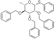 Phenyl 6-deoxy-2,3,4-tris-O-(phenylmethyl)-1-thio-beta-L-mannopyranoside molecular structure (CAS 503065-79-0)