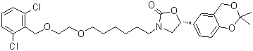 结构式 CAS# 503068-36-8, (R)-3-[6-[2-(2,6-二氯苄氧基)乙氧基]己基]-5-(2,2-二甲基-4H-苯并[1,3]二恶英-6-基)恶唑烷-2-酮