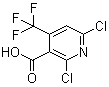 结构式 CAS# 503437-19-2, 2,6-二氯-4-(三氟甲基)烟酸