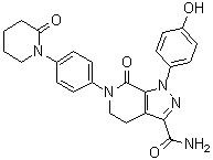 1-(4-Hydroxyphenyl)-7-oxo-6-[4-(2-oxopiperidin-1-yl)phenyl]-4,5,6,7-tetrahydro-1H-pyrazolo[3,4-c]pyridine-3-carboxamide molecular structure (CAS 503612-76-8)