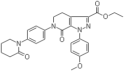 structure of CAS# 503614-91-3, 1-(4-Methoxyphenyl)-7-oxo-6-[4-(2-oxopiperidin-1-yl)phenyl]-4,5,6,7-tetrahydro-1H-pyrazolo[3,4-c]pyridine-3-carboxylic acid ethyl ester