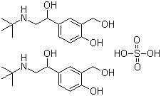 structure of CAS# 51022-70-9, Albuterol sulfate;2-tert-Butylamino-1-(4-hydroxy-3-hydroxymethylphenyl)ethanol hemisulfate; Salbutamol sulfate