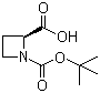 结构式 CAS# 51077-14-6, 1-Boc-L-吖啶-2-羧酸; (S)-N-叔丁氧羰基-吖啶-2-羧酸
