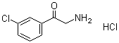 structure of CAS# 51084-83-4, 2-Amino-1-(3-chlorophenyl)ethanone hydrochloride