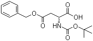 结构式 CAS# 51186-58-4, 叔丁氧羰基-D-天冬氨酸 4-苄酯