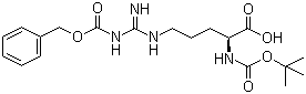 结构式 CAS# 51219-18-2, N-叔丁氧羰基-N'-苄氧羰基-L-精氨酸