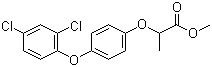 结构式 CAS# 51338-27-3, 禾草灵; 2-[4-(2,4-二氯苯氧基)苯氧基]丙酸甲酯