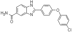 结构式 CAS# 516480-79-8, 2-[4-(4-氯苯氧基)苯基]-1H-苯并咪唑-5-甲酰胺