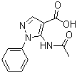 structure of CAS# 51649-69-5, 5-(Acetylamino)-1-phenyl-1H-pyrazole-4-carboxylic acid