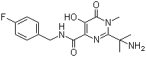 2-(1-Amino-1-methylethyl)-N-(4-fluorobenzyl)-5-hydroxy-1-methyl-6-oxo-1,6-dihydropyrimidine-4-carboxamide molecular structure (CAS 518048-03-8)