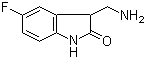 3-(Aminomethyl)-5-fluoro-1,3-dihydro-2H-indol-2-one molecular structure (CAS 518066-41-6)