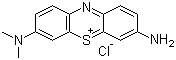 structure of CAS# 51811-82-6, Giemsa stain;3-(Dimethylamino)-7-aminophenothiazin-5-ium chloride