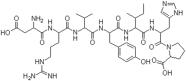 Aspartyl-argininyl-valinyl-tyrosinyl-isoleucinyl-histidinyl-proline molecular structure (CAS 51833-78-4)
