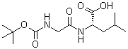 structure of CAS# 51871-42-2, N-[(1,1-Dimethylethoxy)carbonyl]glycyl-L-leucine