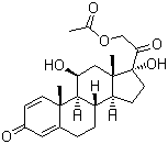 structure of CAS# 52-21-1, Prednisolone-21-acetate ;11b,17,21-Trihydroxypregna-1,4-diene-3,20-dione 21-acetate