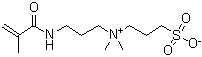 structure of CAS# 5205-95-8, 3-(Methacryloylamino)propyldimethyl(3-sulfopropyl)ammonium inner salt;N,N-Dimethyl-N-methacrylamidopropyl-N-(3-sulfopropyl)ammonium betaine; Ralu Mer SPP; SPP