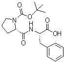 1-[叔丁氧羰基]-L-脯氨酰-L-苯丙氨酸分子结构 (CAS 52071-65-5)
