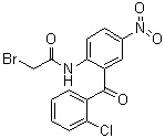 结构式 CAS# 52130-87-7, 2-溴-N-[2-(2-氯苯甲酰基)-4-硝基苯基]乙酰胺