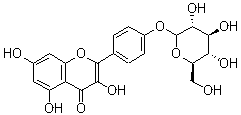 山奈酚-4'-葡萄糖苷分子结构 (CAS 52222-74-9)