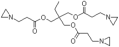 structure of CAS# 52234-82-9, Trimethylolpropane tris(3-aziridinylpropanoate);2-((3-Aziridin-1-ylpropionyl)methyl)-2-ethylpropane-1,3-diyl bis(aziridine-1-propionate); 1-Aziridinepropanoic acid 2-((3-(1-aziridinyl)-1-oxopropoxy)methyl)-2-ethyl-1,3-propanediyl ester