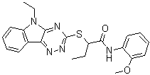 2-[(5-乙基-5H-1,2,4-三嗪并[5,6-b]吲哚-3-基)硫基]-N-(2-甲氧基苯基)丁酰胺分子结构 (CAS 522650-83-5)