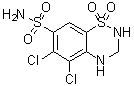 5,6-Dichloro-3,4-dihydro-2H-1,2,4-benzothiadiazine-7-sulfonamide 1,1-dioxide molecular structure (CAS 5233-42-1)