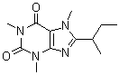 3,7-二氢-1,3,7-三甲基-8-(1-甲基丙基)-1H-嘌呤-2,6-二酮分子结构 (CAS 52482-62-9)