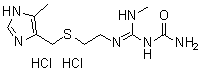 [(Methylamino)[[2-[[(5-methyl-1H-imidazol-4-yl)methyl]thio]ethyl]amino]methylene]urea dihydrochloride molecular structure (CAS 52568-80-6)