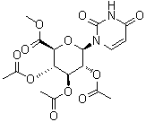1-脱氧-1-(3,4-二氢-2,4-二氧代-1(2H)-嘧啶基)-beta-D-吡喃葡萄糖醛酸甲酯 2,3,4-三乙酸酯分子结构 (CAS 52678-29-2)